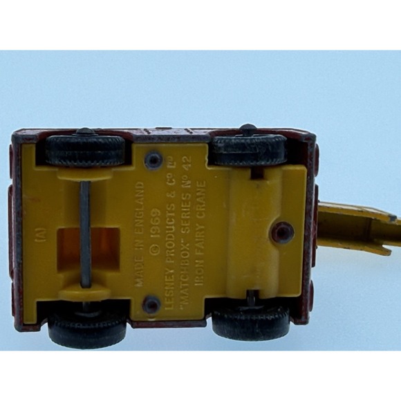 Vintage Matchbox Lesney Superfast - #42 Iron Fairy Crane 1969 - Red & Working - Picture 5 of 7